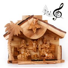 Musical Nativity from Olive Wood - side view