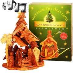 Musical Olive Wood Nativity - Silent Night