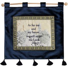 'As For Me and My House, We Will Serve The Lord' - Joshua 24:15 - Wall Hanging - Blue