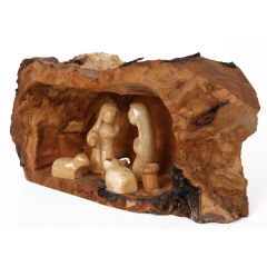 Olive Wood Branch Nativity from Bethlehem With Natural Olive Wood Bark