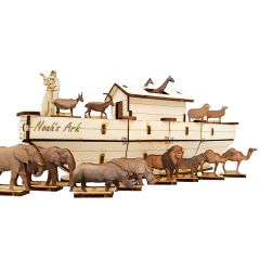 Wooden Noah's Ark Set | DIY Wood 3D Puzzle | Educational Self Assembly Craft | Made in the Holy Land