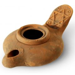 Clay Oil Lamp - Herodian with Star of David