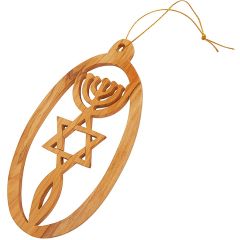 Olive Wood 'Grafted In' Christmas Tree Decoration - Made in the Holy Land