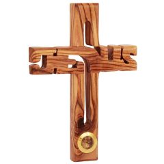 Jesus Cross in Olive Wood with Frankincense from Jerusalem