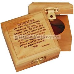 Small Olive Wood The Lord's Prayer Box