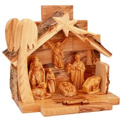 Nativity Scene - Olive Wood Bethlehem - front