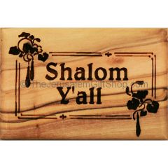 Olive Wood Magnet - Shalom Y'all