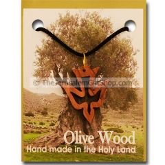 Olive Wood 'Dove of Peace' Pendant with Necklace