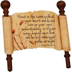Biblical Scripture on Real Papyrus - Trust in The Lord - Proverbs 3:5-6