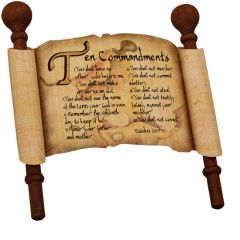 Biblical Scripture on Real Papyrus - Ten Commandments