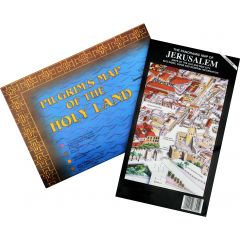 Pilgrim's Map of the Holy Land & Panoramic Map of Jerusalem Set for Bible Students