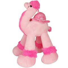 Stuffed Pink Toy Camel with 'Princess Jerusalem' and 'Crown' Embroidered Saddle
