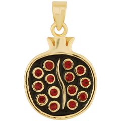 Goldfill Split Pomegranate with Red Garnet Pendant by Marina