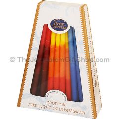 Hanukah Candles - Colored Smooth - Made in Israel by Safed Candles