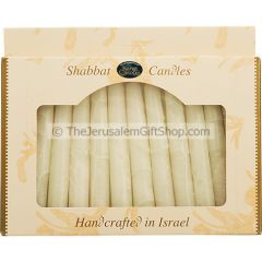 Safed Shabbat Candles - Off White - Made in Israel
