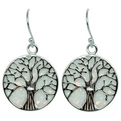 Jerusalem jewelry- 'Tree of Life' with Mother of Pearl Circular Sterling Silver Disc Pendant 