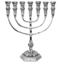 Jerusalem Menorah - Silver