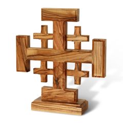 Free Standing 'Jerusalem Cross' Made in Bethlehem - Olive Wood