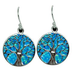 'Tree of Life' Pendant with Opal Frame - Sterling Silver Pendant