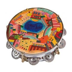 Handpainted Jerusalem Tambourine