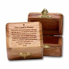Olive Wood 'Lord's Prayer' Box from Bethlehem 