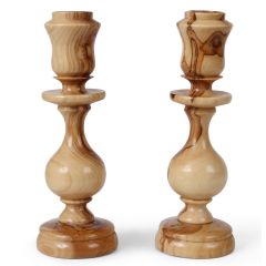Vase Shape Olive wood Candlesticks from Bethlehem