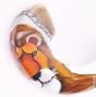 Ram's Decorated Shofar By Artist Sarit Romano - Lion of Judah - White