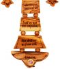 'The Lord's Prayer' Engraved Olive Wood Cross Wall Hanging - Incense detail