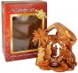 Olive Wood Nativity Scene Ornament from Bethlehem | Star of Bethlehem with Incense - 4.5 Inch - Boxed