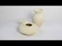 Biblical White Herodian Oil Lamp and Jar Handmade in Hebron the City of the Patriarchs-Cultural Gift