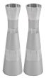Yair Emanuel Large Anodized Aluminum Candlesticks - Shade of Silver