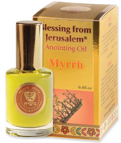 Blessing from Jerusalem ® 'Myrrh' Anointing Oil - Gold Line Prayer Oil - 12ml