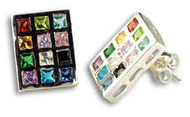 Sterling Silver Breastplate Stud Earrings
