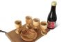 The LORD's Supper set - Olive Wood Bread Tray with 4 Tall Olive Wood Cups and Holy Land Wine