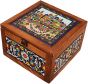 Large Wood Box with Jerusalem Ceramic Tile - Made in the Holy Land - side view