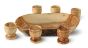 Communion Wine, Bread Tray and Six Olive Wood Cups
