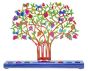 Hanukkah Menorah - Laser Cut, Hand Painted - Pomegranate Tree