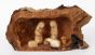 Olive Wood Branch Nativity from Bethlehem With Natural Olive Wood Bark - Hand Carved Faceless Figures Set - 6 Pieces