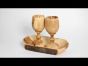 Artwork Olive Wood Goblet and Natural Bread Tray