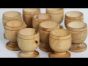 Ten Olive Wood Communion cups, perfect for faith-based worship  and ceremonies made in Jesus Town