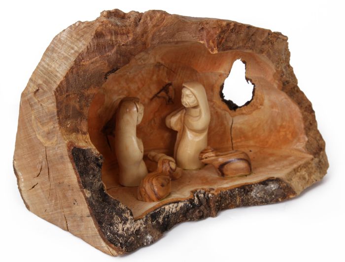 Olive Wood Branch Nativity from Bethlehem