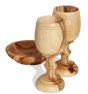 The Lord's Supper Cups & Dish Set - Made in Bethlehem from 'Grade A' Olive Wood