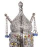 Sefer Torah Scroll - Jerusalem design - 3D Silver and Gold Plated Case - open