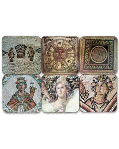 Ancient Mosaic Drink Coasters, Set of 6