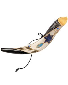 Anointing Yemenite Shofar Decorated with 'Grafted In' Symbol