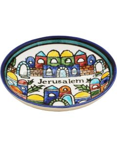 Armenian Ceramic Round Jerusalem Dish