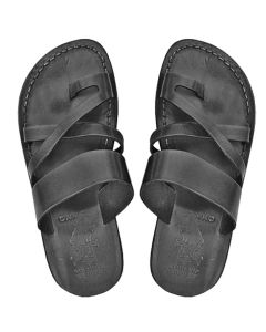 Black leather Biblical Bethlehem Sandals