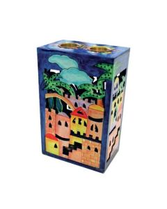 Yair Emanuel Candlesticks, Cut out Wood - Jerusalem