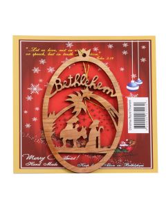 Christmas Tree Bethlehem Olive Wood Decoration