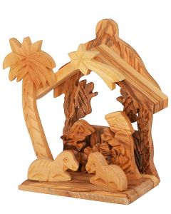 Olive Wood Mini Nativity Stable Scene | Christmas Tree Decoration 